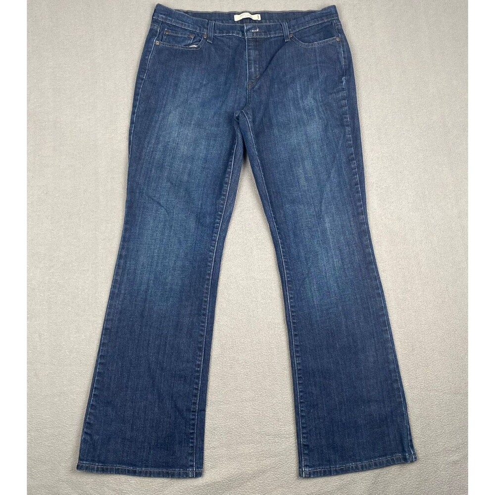Levi's 515 Bootcut Jeans Women's Size 14 Blue Dark Wash Denim Mid Rise 5-Pocket